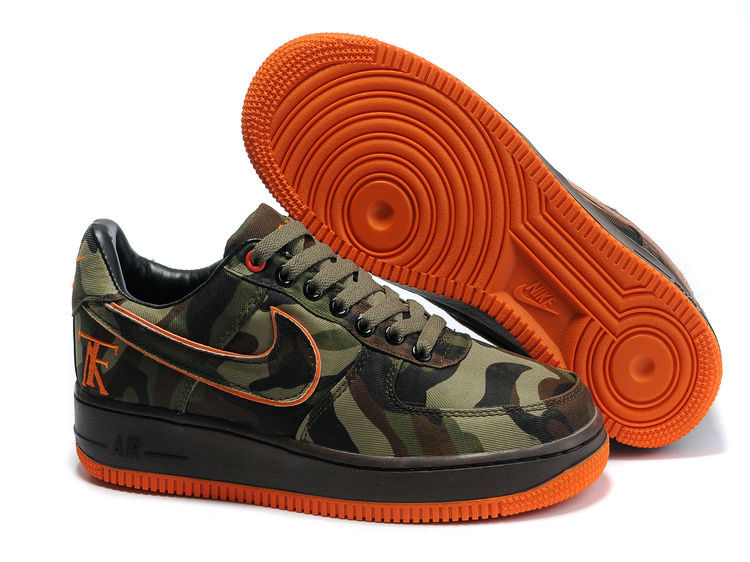 Nike Air Force Camouflage Af1 Nouveaux Hommes Vert